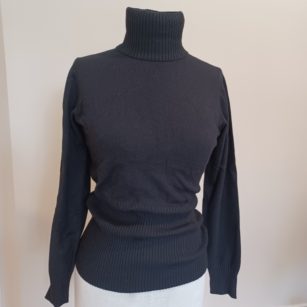 Loius Dell'Olio black turtleneck top, sz XS